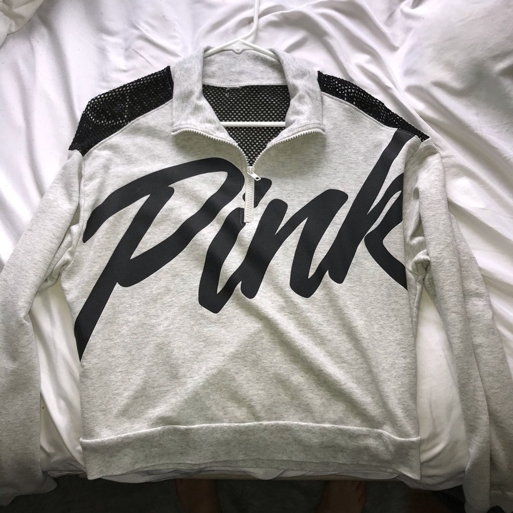 PINK cropped quarter zip